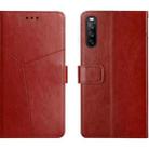 For Sony Xperia 10 VI Y-shaped Pattern Flip Leather Phone Case(Brown) - 1