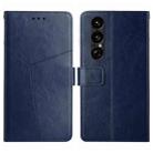 For Sony Xperia 1 VII Y-shaped Pattern Flip Leather Phone Case(Blue) - 1