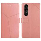 For Sony Xperia 1 VII Y-shaped Pattern Flip Leather Phone Case(Pink) - 1