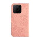 For Honor X5b 4G / X5b Plus 4G HT03 Skin Feel Butterfly Embossed Flip Leather Phone Case(Pink) - 3