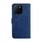 For Honor X5b 4G / X5b Plus 4G HT03 Skin Feel Butterfly Embossed Flip Leather Phone Case(Blue) - 3