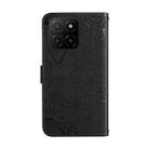 For Honor X5b 4G / X5b Plus 4G HT03 Skin Feel Butterfly Embossed Flip Leather Phone Case(Black) - 3