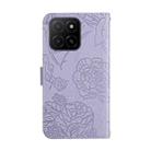 For Honor X5b 4G / X5b Plus 4G HT03 Skin Feel Butterfly Embossed Flip Leather Phone Case(Purple) - 3