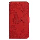 For Honor X9c Smart HT03 Skin Feel Butterfly Embossed Flip Leather Phone Case(Red) - 2