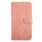 For Honor X9c Smart HT03 Skin Feel Butterfly Embossed Flip Leather Phone Case(Pink) - 2