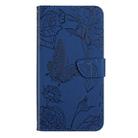 For Honor X9c Smart HT03 Skin Feel Butterfly Embossed Flip Leather Phone Case(Blue) - 2