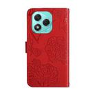 For Honor 400 Lite HT03 Skin Feel Butterfly Embossed Flip Leather Phone Case(Red) - 3