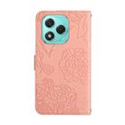 For Honor 400 Lite HT03 Skin Feel Butterfly Embossed Flip Leather Phone Case(Pink) - 3