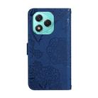 For Honor 400 Lite Global HT03 Skin Feel Butterfly Embossed Flip Leather Phone Case(Blue) - 3