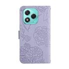 For Honor 400 Lite HT03 Skin Feel Butterfly Embossed Flip Leather Phone Case(Purple) - 3