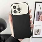 For iPhone 15 Pro Liquid Silicone Phone Case(Black + Beige) - 1