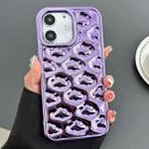 For iPhone 12 Cloud Texture Electroplated TPU Phone Case(Purple) - 1