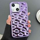 For iPhone 13 Cloud Texture Electroplated TPU Phone Case(Purple) - 1