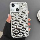 For iPhone 14 Plus Cloud Texture Electroplated TPU Phone Case(Silver) - 1