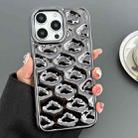 For iPhone 14 Pro Max Cloud Texture Electroplated TPU Phone Case(Black) - 1