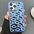 For iPhone 14 Pro Max Cloud Texture Electroplated TPU Phone Case(Blue) - 1