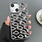 For iPhone 15 Cloud Texture Electroplated TPU Phone Case(Black) - 1