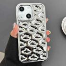 For iPhone 15 Plus Cloud Texture Electroplated TPU Phone Case(Silver) - 1