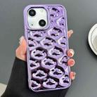 For iPhone 15 Plus Cloud Texture Electroplated TPU Phone Case(Purple) - 1