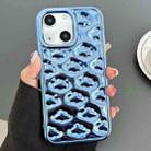 For iPhone 15 Plus Cloud Texture Electroplated TPU Phone Case(Blue) - 1