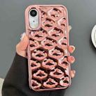 For iPhone XR Cloud Texture Electroplated TPU Phone Case(Rose Gold) - 1