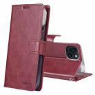 For iPhone 15 Plus GOOSPERY BLUE MOON Crazy Horse Texture Leather Phone Case(Wine Red) - 1