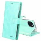 For iPhone 15 GOOSPERY BLUE MOON Crazy Horse Texture Leather Phone Case(Mint Green) - 1