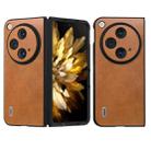 For OPPO Find N3 / OnePlus Open ABEEL Two-color Calf Texture PU Phone Case(Brown) - 1