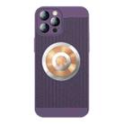 For iPhone 13 Pro Max Honeycomb Hole Copper Cooling Phone Case with Lens Film(Purple) - 1