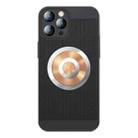 For iPhone 12 Pro Max Honeycomb Hole Copper Cooling Phone Case with Lens Film(Black) - 1