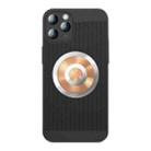 For iPhone 11 Pro Max Honeycomb Hole Copper Cooling Phone Case with Lens Film(Black) - 1