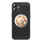 For iPhone 11 Honeycomb Hole Copper Cooling Phone Case with Lens Film(Black) - 1