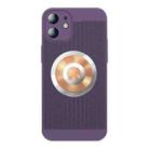 For iPhone 11 Honeycomb Hole Copper Cooling Phone Case with Lens Film(Purple) - 1
