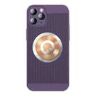 For iPhone 11 Pro Honeycomb Hole Copper Cooling Phone Case with Lens Film(Purple) - 1