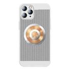 For iPhone 11 Pro Honeycomb Hole Copper Cooling Phone Case with Lens Film(Silver) - 1