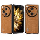 For OPPO Find N3 / OnePlus Open ABEEL Carbon Fiber Texture Protective Phone Case(Light Brown) - 1