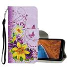 For Xiaomi Redmi 8A Colored Drawing Pattern Horizontal Flip Leather Case with Holder & Card Slots & Wallet(Yellow Flower Butterfly) - 1