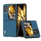 For OPPO Find N3 Flip ABEEL Genuine Leather Litchi Texture Phone Case(Blue) - 1