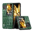 For OPPO Find N3 Flip ABEEL Crocodile Texture Genuine Leather Phone Case(Green) - 1