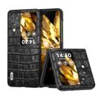 For OPPO Find N3 Flip ABEEL Crocodile Texture Genuine Leather Phone Case(Black) - 1