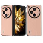 For OPPO Find N3 / OnePlus Open ABEEL Genuine Leather + PC Litchi Texture Phone Case(Pink Gold) - 1