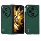 For OPPO Find N3 / OnePlus Open ABEEL Cross Texture Genuine Leather Phone Case(Green) - 1