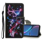 For iPhone XR Colored Drawing Pattern Horizontal Flip Leather Case with Holder & Card Slots & Wallet(Fluorescent Butterfly) - 1