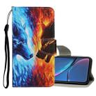 For iPhone XR Colored Drawing Pattern Horizontal Flip Leather Case with Holder & Card Slots & Wallet(Flame Wolf) - 1