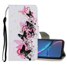 For iPhone XR Colored Drawing Pattern Horizontal Flip Leather Case with Holder & Card Slots & Wallet(Four Butterflies) - 1