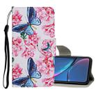 For iPhone XR Colored Drawing Pattern Horizontal Flip Leather Case with Holder & Card Slots & Wallet(Dragonfly Flower) - 1