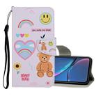 For iPhone XR Colored Drawing Pattern Horizontal Flip Leather Case with Holder & Card Slots & Wallet(Smiley Bear) - 1