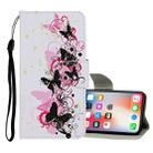For iPhone X / XS Colored Drawing Pattern Horizontal Flip Leather Case with Holder & Card Slots & Wallet(Four Butterflies) - 1