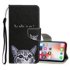 For iPhone X / XS Colored Drawing Pattern Horizontal Flip Leather Case with Holder & Card Slots & Wallet(Little Cat) - 1