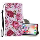 For iPhone X / XS Colored Drawing Pattern Horizontal Flip Leather Case with Holder & Card Slots & Wallet(Peony) - 1